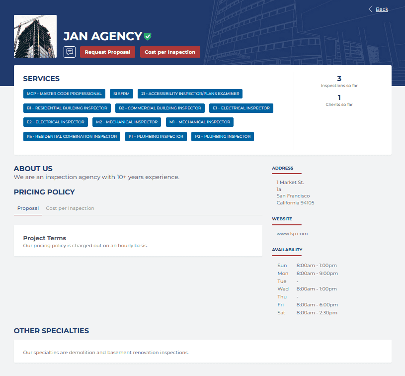 Detailed Agency Profile