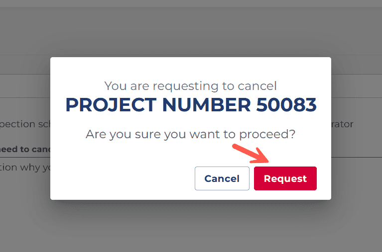 Request Cancel Project