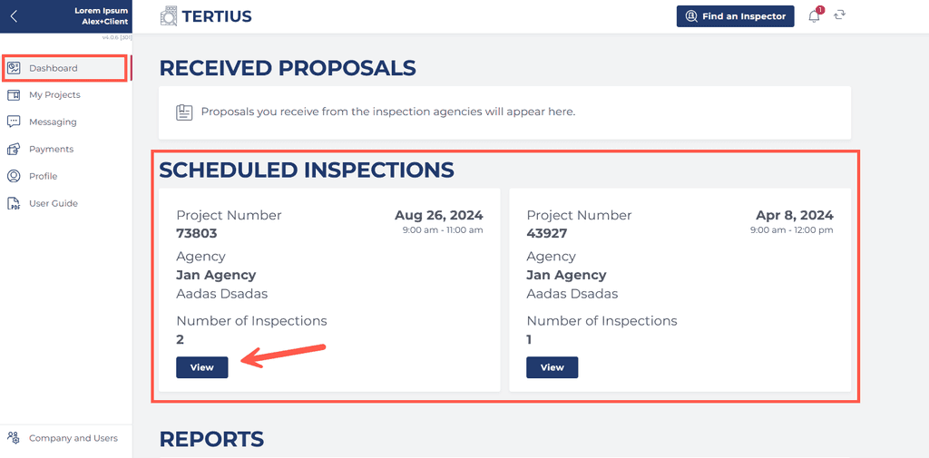 View Cost Per Inspections