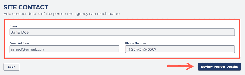 Edit Site Contact