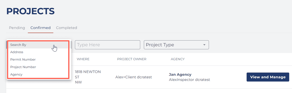 Project Search Left