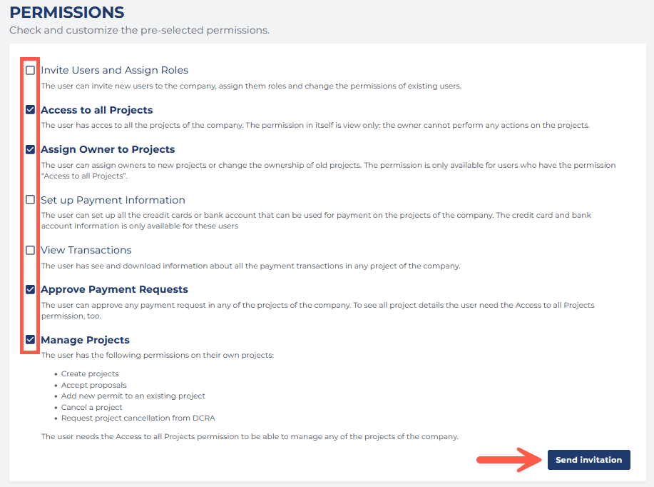 Select Permissions