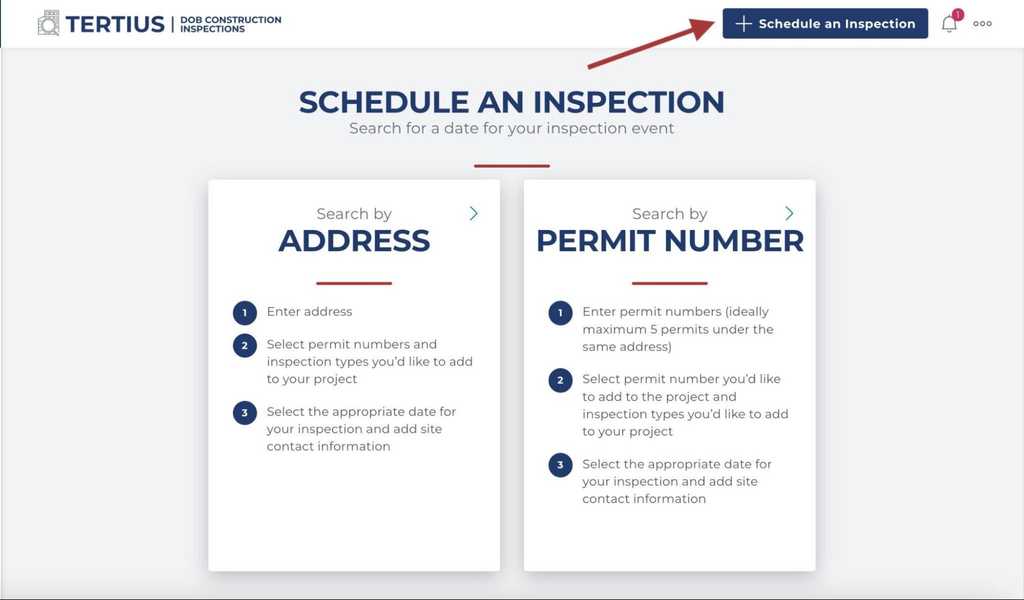 Search by address or permit