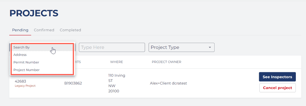 Project Search Right