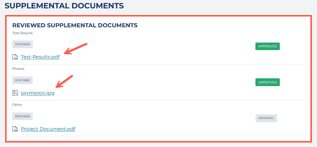 Check Supplemental Documents
