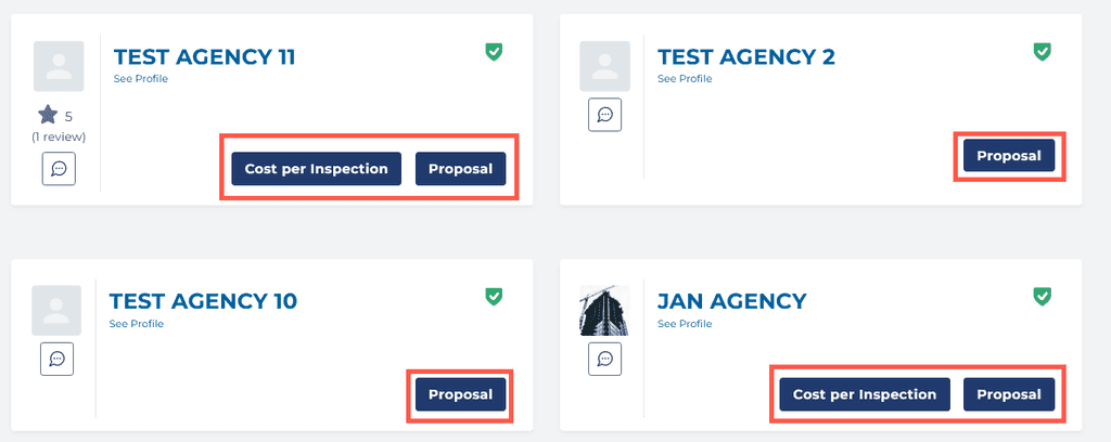 Agency Cards Buttons