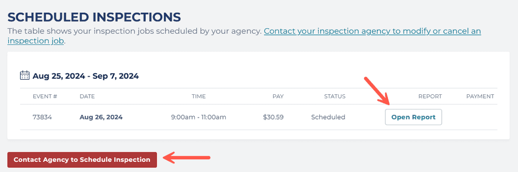 Check Scheduled Inspections